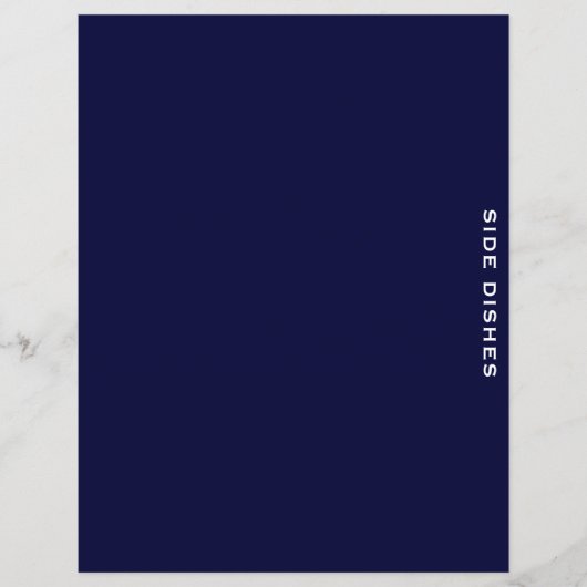 Papier Divider de recette | Bleu et blanc de la marine |  (Devant)