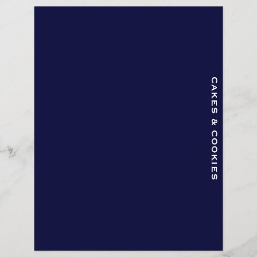 Papier Divider de recette | Bleu et blanc | Gâteaux et co (Devant)