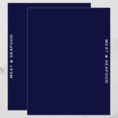 Papier Divider de recette | Bleu et blanc | Viande et fru (Devant / Derrière)