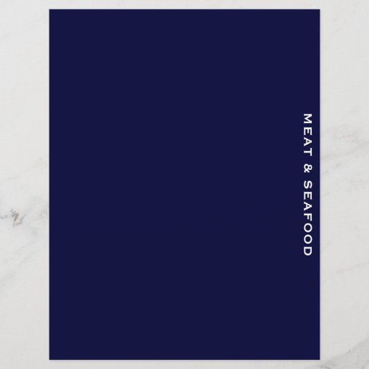 Papier Divider de recette | Bleu et blanc | Viande et fru (Devant)