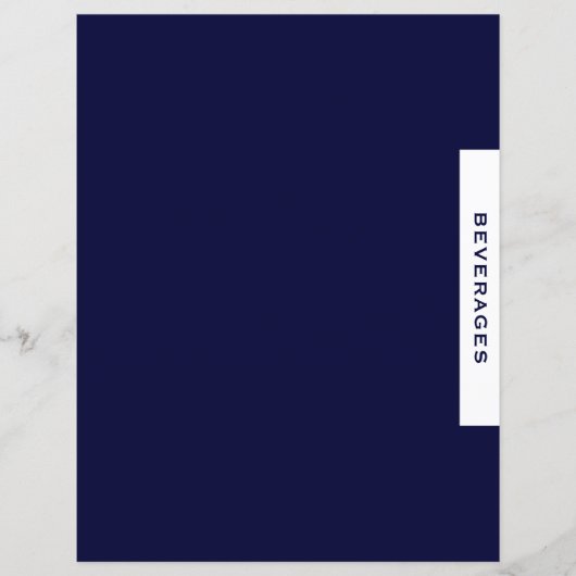 Papier Divider de recette | Boissons | Marine & White (Devant)