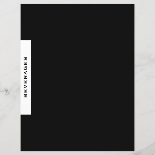 Papier Divider de recette | Boissons | Noir et blanc (Dos)