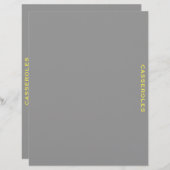 Papier Divider de recette | Casseroles | gris et jaune (Devant / Derrière)