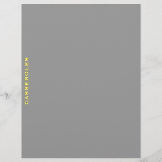 Papier Divider de recette | Casseroles | gris et jaune (Dos)