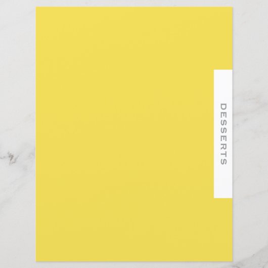 Papier Divider de recette | Catégorie de dessert | Simple (Devant)