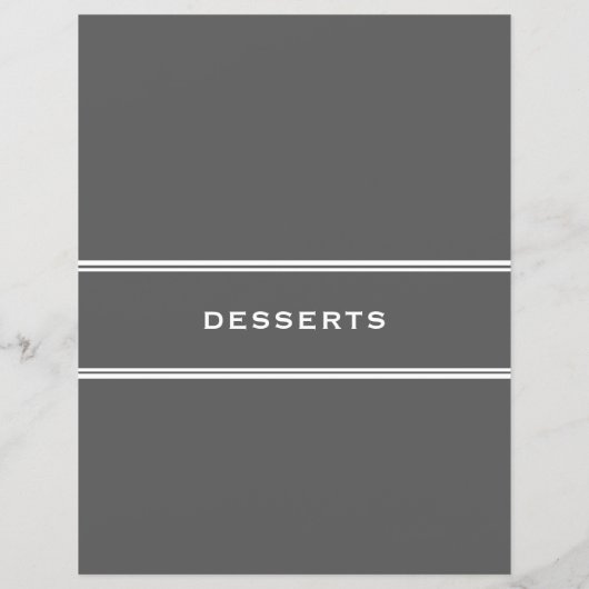 Papier Divider de recette | Desserts | Gris (Dos)