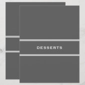 Papier Divider de recette | Desserts | Gris (Devant / Derrière)