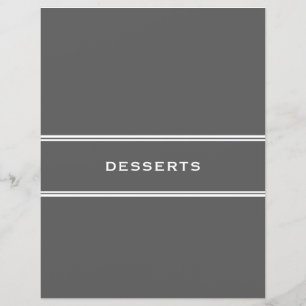 Papier Divider de recette Desserts Gris