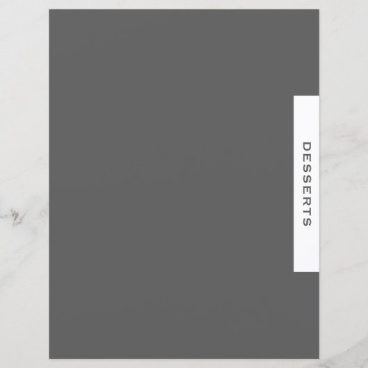 Papier Divider de recette | Desserts | Gris et blanc (Devant)