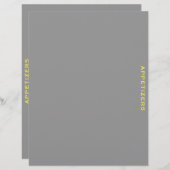 Papier Divider de recette | Entrées | gris et jaune (Devant / Derrière)
