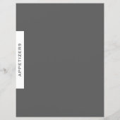 Papier Divider de recette | Entrées | Gris simple et blan (Dos)