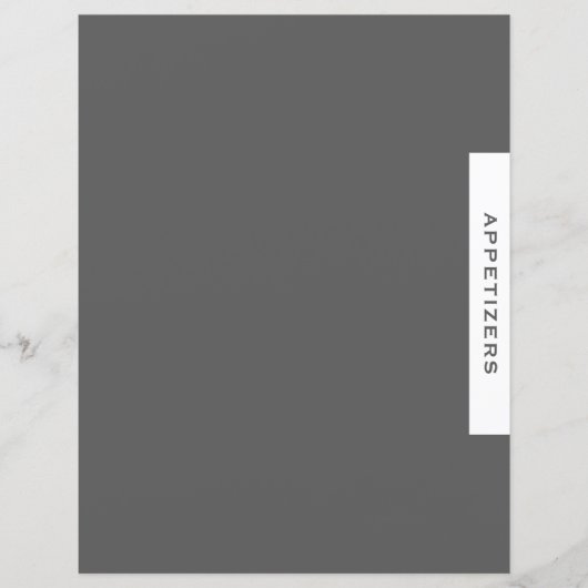 Papier Divider de recette | Entrées | Gris simple et blan (Devant)
