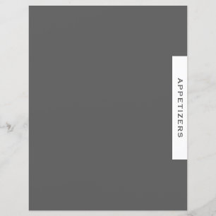 Papier Divider de recette Entrées Gris simple et blan