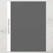 Papier Divider de recette | Entrées | Gris simple et blan (Dos)