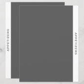 Papier Divider de recette | Entrées | Gris simple et blan (Devant / Derrière)