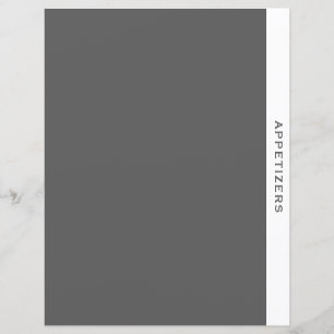 Papier Divider de recette Entrées Gris simple et blan