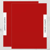 Papier Divider de recette | Entrées | Noir rouge et blanc (Devant / Derrière)