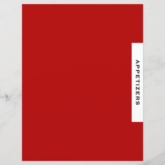 Papier Divider de recette | Entrées | Noir rouge et blanc (Devant)