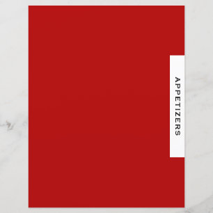 Papier Divider de recette Entrées Noir rouge et blanc