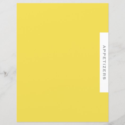 Papier Divider de recette | Entrées | Simple jaune (Devant)