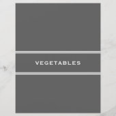 Papier Divider de recette | Légumes | Gris (Dos)