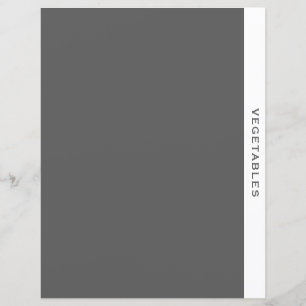 Papier Divider de recette   Légumes   Gris et blanc