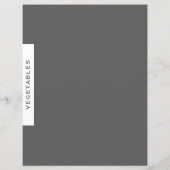 Papier Divider de recette | Légumes | Gris et blanc (Dos)
