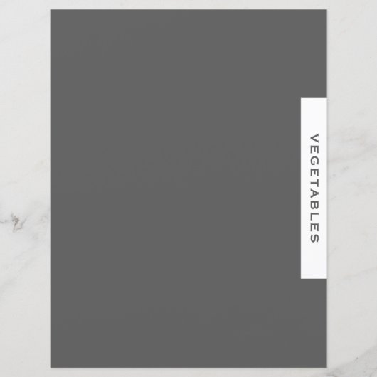 Papier Divider de recette | Légumes | Gris et blanc (Devant)