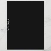 Papier Divider de recette | Noir et blanc | Desserts (Dos)