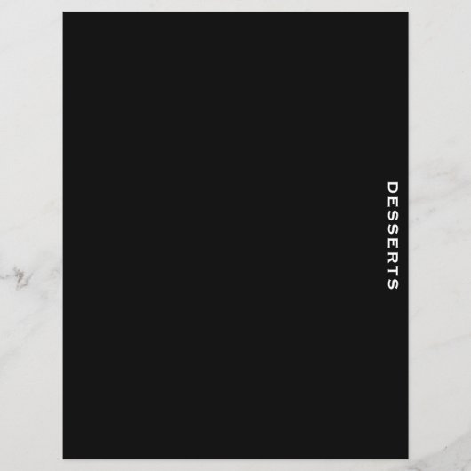 Papier Divider de recette | Noir et blanc | Desserts (Devant)