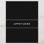 Papier Divider de recette | Noir et blanc | Entrées (Dos)