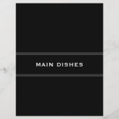 Papier Divider de recette | Noir et blanc | Plats princip (Dos)