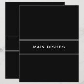 Papier Divider de recette | Noir et blanc | Plats princip (Devant / Derrière)