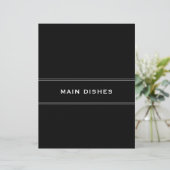 Papier Divider de recette | Noir et blanc | Plats princip (Debout devant)
