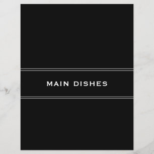 Papier Divider de recette Noir et blanc Plats princip