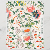 Papier Divider de recette | Pailles et rouleaux | Floral (Devant / Derrière)