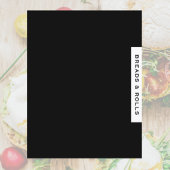 Papier Divider de recette | Pailles et rouleaux | Noir et