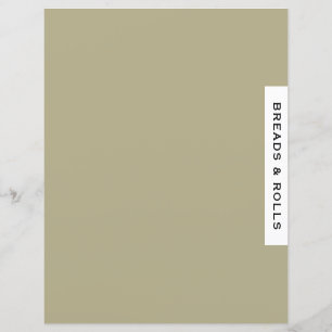 Papier Divider de recette Pailles et rouleaux Sage no