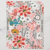 Papier Divider de recette | Plats Côtés | Élégant floral (Devant / Derrière)