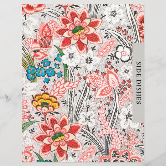 Papier Divider de recette | Plats Côtés | Élégant floral (Devant)