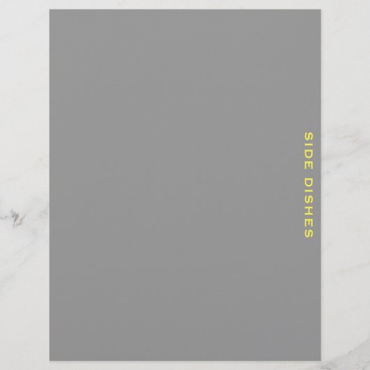 Papier Divider de recette | Plats Côtés | gris et jaune (Devant)