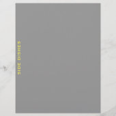 Papier Divider de recette | Plats Côtés | gris et jaune (Dos)