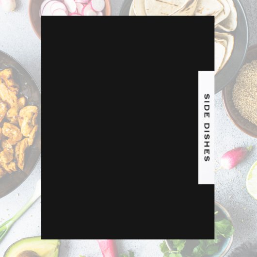 Papier Divider de recette | Plats Côtés | Noir et blanc