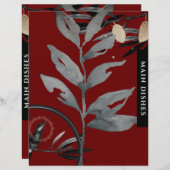 Papier Divider de recette | Plats principaux | Aquarelle (Devant / Derrière)