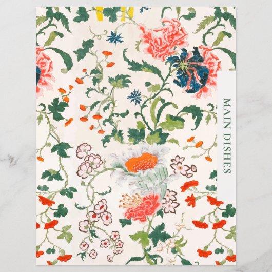 Papier Divider de recette | Plats principaux | Floral élé (Devant)