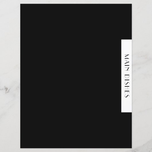 Papier Divider de recette | Plats principaux | Noir et bl (Devant)