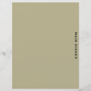 Papier Divider de recette Sage et noir Plats principa