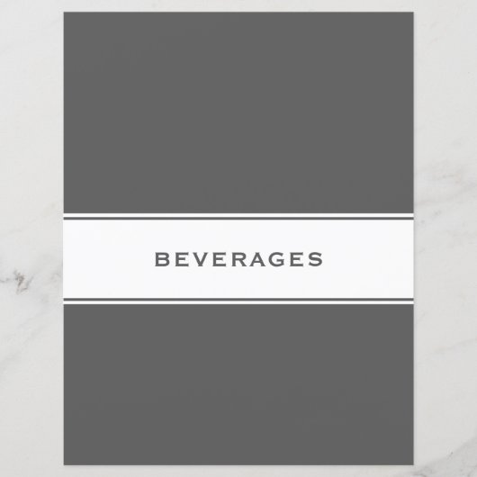 Papier Divider de sujet de recette | Boissons | Gris et b (Devant)