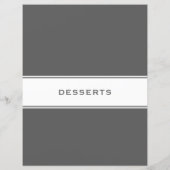 Papier Divider de sujet de recette | Desserts | Gris et b (Dos)