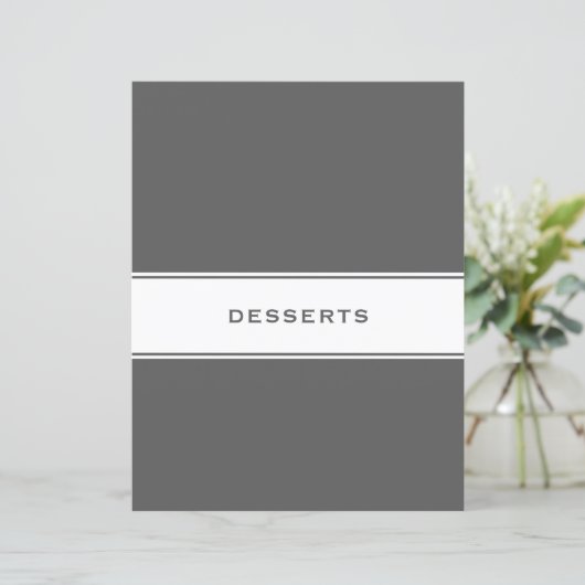 Papier Divider de sujet de recette | Desserts | Gris et b (Debout devant)